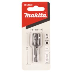 Makita B-54673 hylsyadapteri 1/4 tuuman bitsikiinnityksestä 1/2 tuuman hylsyille