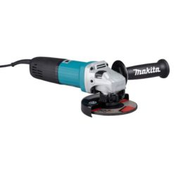 Makita GA5040CF01 kulmahiomakone – tehokas 1400 W moottori, säädettävä kierrosluku ja SJS2-tärinänvaimennus. Ergonominen ja turvallinen valinta ammattikäyttöön.