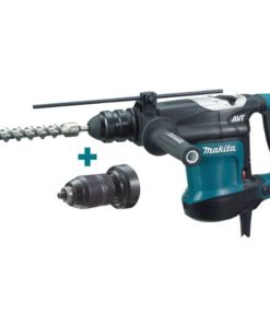 Makita PoravasaraHR3210FCT 850 W • SDS-PLUS • 32 mm • 4,9 JTärinävaimennettu raskaaseen ammattikäyttöön soveltuva kolmetoiminen poravasara vaihtoistukalla