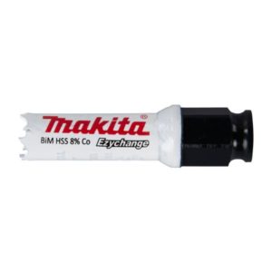 Makita EzyChange 16mm reikäsahanterä – nopea ja kestävä bimetalliterä monipuoliseen käyttöön. EzyChange-pikakiinnitys, 8 % kobolttia.