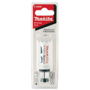 Makita EzyChange 16mm reikäsahanterä – nopea ja kestävä bimetalliterä monipuoliseen käyttöön. EzyChange-pikakiinnitys, 8 % kobolttia.