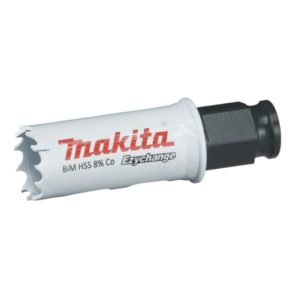 Makita EzyChange 22mm reikäsahanterä – nopea ja kestävä bimetalliterä monipuoliseen käyttöön. EzyChange-pikakiinnitys, 8 % kobolttia.