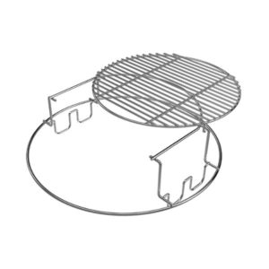 Big Green Egg Large 2-osainen monitasoteline tuo lisää paistopintaa ja mahdollistaa monipuolisemman grillaamisen. Erinomainen ratkaisu, kun haluat valmistaa useita ruokia samanaikaisesti.