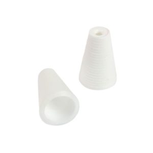 Valkoinen muovinen narutulppa sälekaihtimille – siisti viimeistely nostonaruille, pakkauksessa 2 kpl. Tuotekoodi 61005200, EAN 6414675026786.