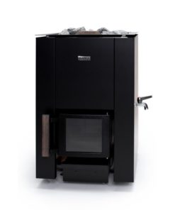 Narvi Kaamos 20 VS puukiuas vesisäiliöllä – musta, suomalainen designkiuas