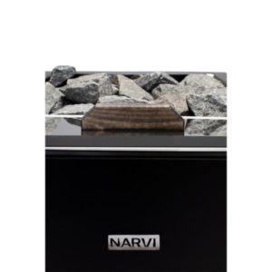 Narvi Kaamos 20 VS puukiuas vesisäiliöllä – musta, suomalainen designkiuas