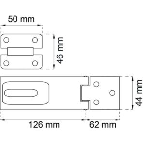 Nivelsalpa 2365 musta – teräksinen salpa riippulukolle (max. 12 mm sanka)