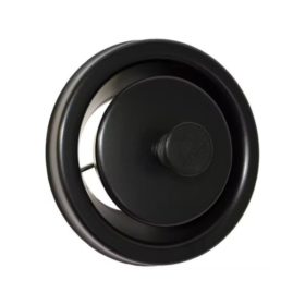 Onnline KSOS-125 on musta, teräksinen sauna-poistoilmaventtiili (⌀ 125 mm), jossa on puunuppi säätämiseen. Hyvä äänenvaimennus, alhainen äänitaso ja helppo asennus.