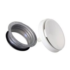 Opal OTV-160 mm on valkoinen metallinen tuloventtiili alumiinikehyksellä. Säädettävä ilmanvirtaus, pyöreä muotoilu ja 160 mm kanavaliitäntä