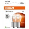 Osram Original 12V P21W pienoispolttimot (pari) – ensiasennuslaatuinen, kestävä ja kustannustehokas standardipolttimo ajoneuvon ulkovaloihin. EAN 4062172396325.
