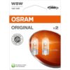 Osram Original 12V W5W pienoispolttimot 5 W (pari) – ensiasennuslaatuinen, kestävä ja kustannustehokas polttimo alkuperäisen tilalle. EAN 4062172395885.