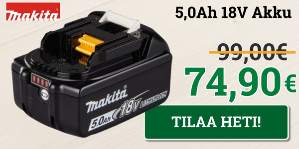 Makitan akku netistä. Tarjous 5,0 AH akku PK-Puulla
