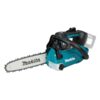 Tehokas Makita DUC258Z 18V LXT yläkahvainen akkuketjusaha 25 cm laipalla. Hiiliharjaton moottori, 24 m/s ketjunopeus, runko.