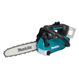 Tehokas Makita DUC258Z 18V LXT yläkahvainen akkuketjusaha 25 cm laipalla. Hiiliharjaton moottori, 24 m/s ketjunopeus, runko.