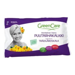 GreenCare Hieno puutarhakalkki 20 kg vähentää maan happamuutta, parantaa ravinteiden käyttöä ja sisältää magnesiumia. Pölyämätön ja nopeasti liukeneva.
