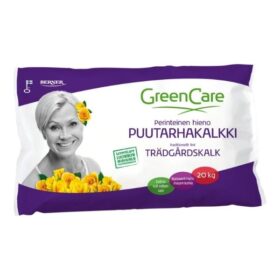 GreenCare Hieno puutarhakalkki 20 kg vähentää maan happamuutta, parantaa ravinteiden käyttöä ja sisältää magnesiumia. Pölyämätön ja nopeasti liukeneva.