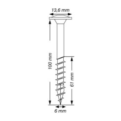 0251010601005 Rakennusruuvi 6,0x100mm 100kpl SPAX