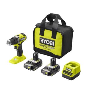 Ryobi RDD18C-220S hiiliharjaton akkuporakone, 18V ONE+ HP, 2 akkua ja laturi