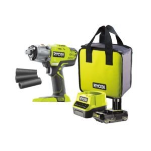Ryobi Mutterinväännin R18IW3-120S 18V ONE+ akulla ja hylsyillä