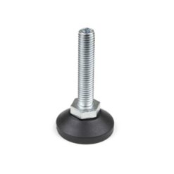 Säätöjalka M8, nivelletty Ø 38 mm – säädettävissä 4 asteen kulmaan, kuusiokolokiinnitys. ART.NR 18958, EAN 7317900189586.