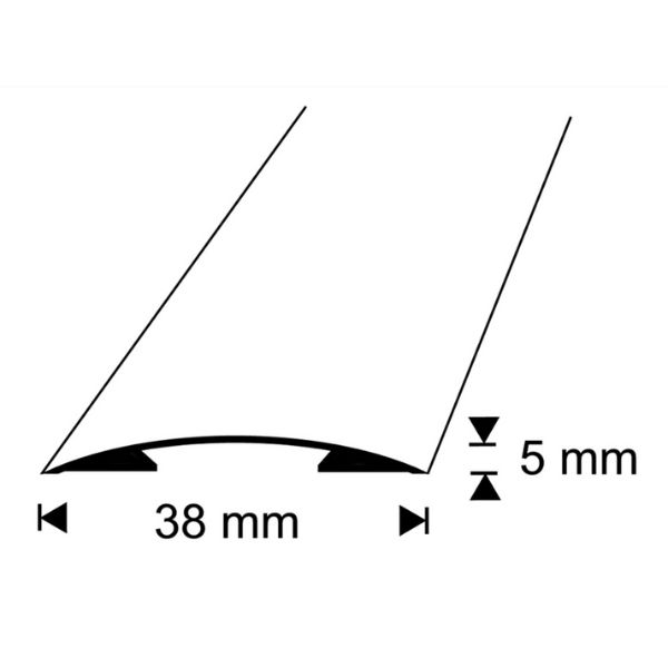 Puukuvioitu saumalista 38 mm, sävy antiikki tammi. Helppo tarrakiinnitys lattiamateriaalien liitoskohtien viimeistelyyn, pituus 100 cm. Tuotekoodi 532011.