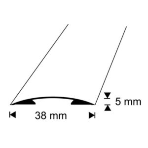 Maalattu alumiininen saumalista 38 mm lattiamateriaalien liitoskohtiin. Helppo tarrakiinnitys ilman ruuveja, pituus 100 cm. Tuotekoodi 531811.