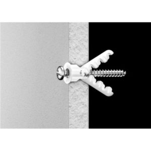 Toggler Alligator AF5-20 seinätulppa 5 mm – kevyt ja varma kiinnike useimpiin seinämateriaaleihin, 20 kpl + 4×35 mm ruuvit. EAN 6416781003507.