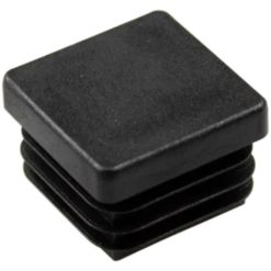 Musta sisätulppa 20 x 20 mm neliöputkille – siisti ja suojaava viimeistely. Pakkauksessa 4 kpl.