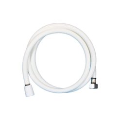 Kevyt ja joustava 2,5 m valkoinen PVC-suihkuletku, joka sopii kaikkiin yleisiin suihkuliittimiin.
