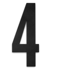 Talonumero 4, 18 cm musta