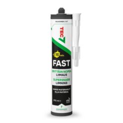 Tec7 Fast 2x290 ml valkoinen hybridipolymeeriliima erittäin nopeaan ja vahvaan liimaukseen. Korkea alkutartunta, käyttölujuus jopa 15 minuutissa ja hyvä säänkesto.