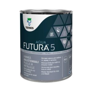 Teknos Futura Aqua Kalustemaali 5 0,9 l vesiohenteinen himmeä pintamaali