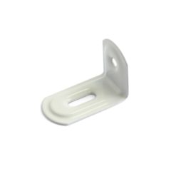 Teräksinen kalustekulma. 41 x 25 x 23 mm. Mukana ruuvit.