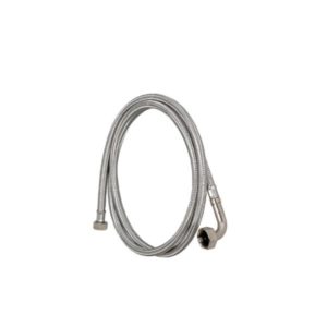Pesukoneen täyttöletku 2,5 m – 9×13 mm EPDM, RST-pintakudos, 3/4″ kulma x 1/2″ suora, max 10 bar, +90 °C