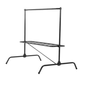 Varax 133 tuuletusteline musta, teräsputki, tamppaustaso, 170 × 190 × 135 cm