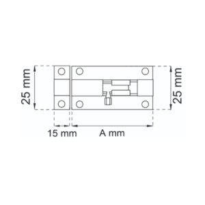 Työntösalpa 75mm kromi, Habo 4539