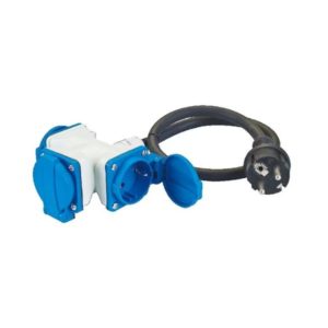 Ulkojatkojohto 3-osainen 10 m IP44 1,5 mm² musta