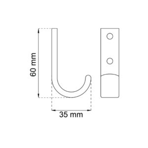 Vaatekoukku mattakromi, Habo 842 62893