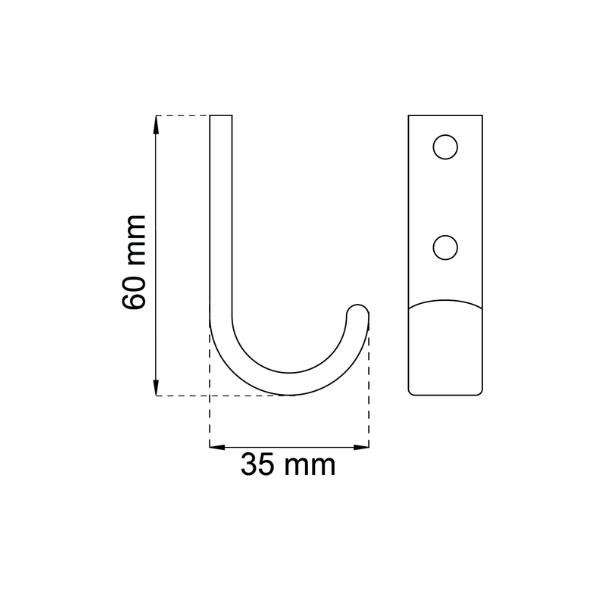 Vaatekoukku mattakromi, Habo 842 62893