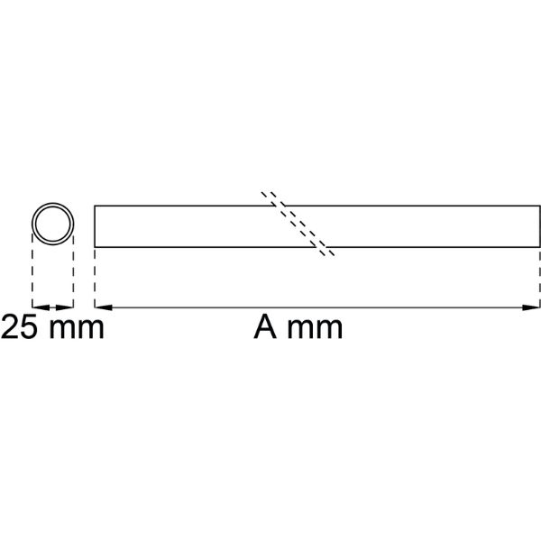 Vaatetanko 1600, valkoinen – Ø 25 mm, pituus 2000 mm, muovipinnoitettu teräsputki