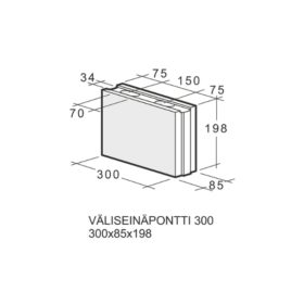 Väliseinäpontti Kahi 300x85x198mm