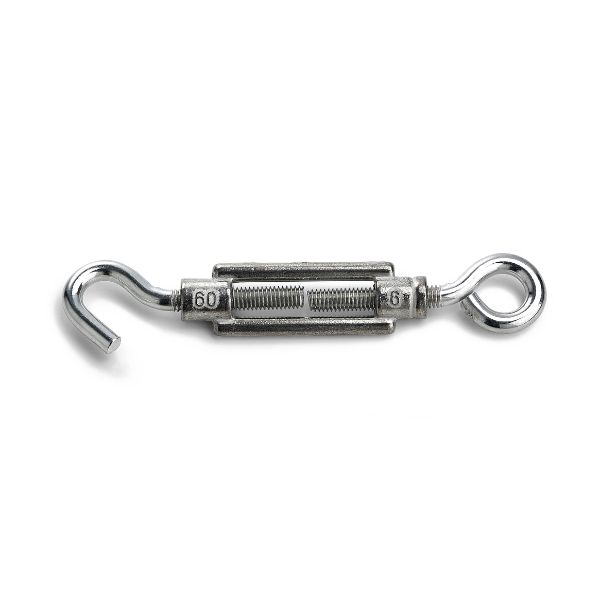 Vanttiruuvi M6 1020 – sähkösinkitty, säätöpituus 110–145 mm, zamakkirunko, teräksinen silmukka ja koukku 7317900114137