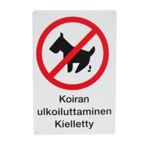 Varoitusmerkki Koiran Ulkoiluttaminen Kielletty