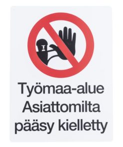 Varoitusmerkki työmaa-alue