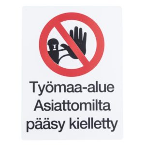 Varoitusmerkki työmaa-alue