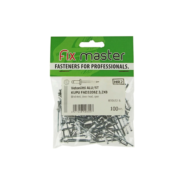 Vetoniitti kupukanta 3,2x8mm 100kpl