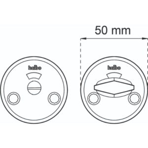 WC-vääntönuppi A262, RST – mukana läpikiinnitysruuvit ja puuruuvit, oville 38–42 mm
