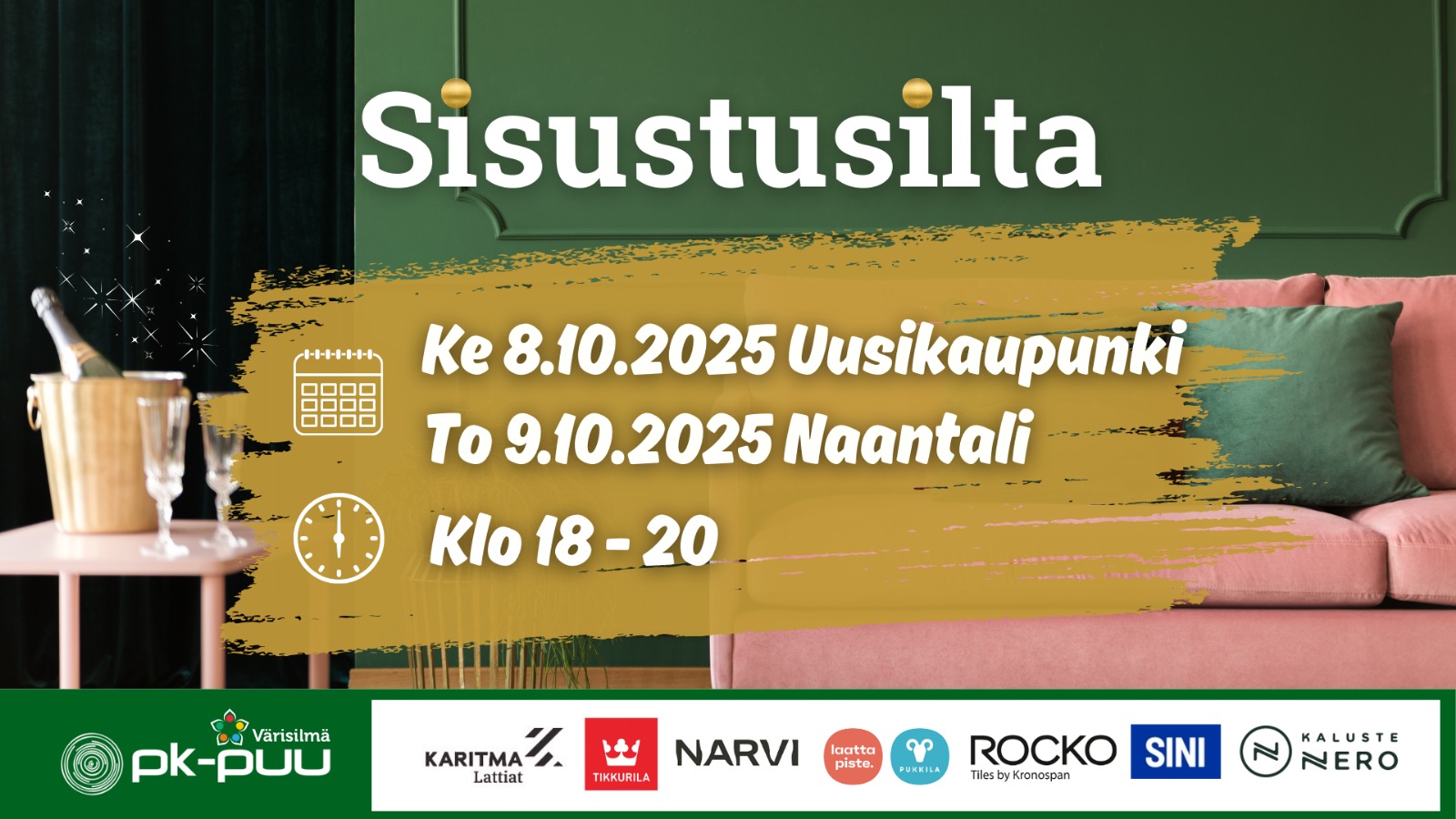 Ilmoittaudu sisustusiltaan